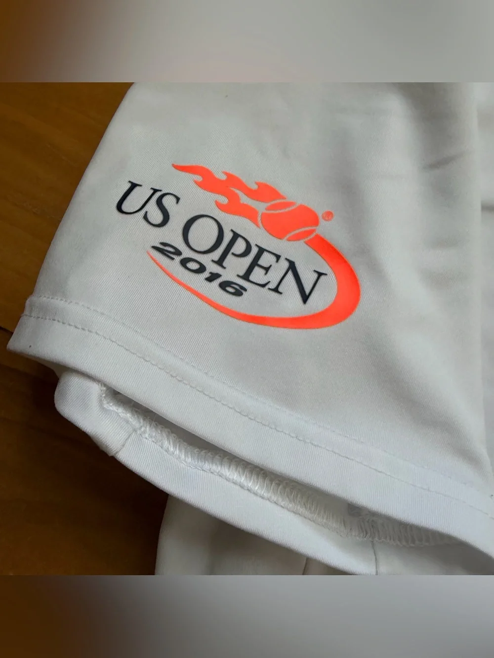 Polo Sport Shirt Mens White Navy Thermovent Short Slv US Open 2016 Size LARGE